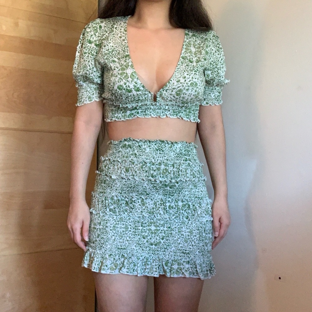 Smocked 2 piece boho matching skirt set - Picture 13 of 16